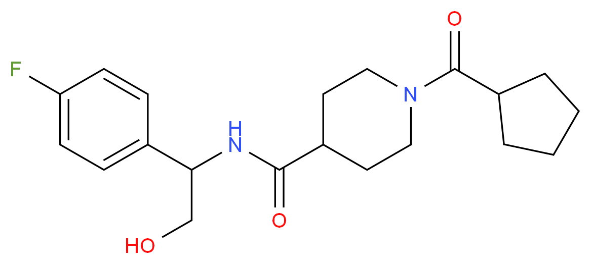 1-(cyclopentylcarbonyl)-N-[1-(4-fluorophenyl)-2-hydroxyethyl]-4-piperidinecarboxamide_分子结构_CAS_)