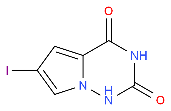 6-iodo-1H,2H,3H,4H-pyrrolo[2,1-f][1,2,4]triazine-2,4-dione_分子结构_CAS_1313738-99-6