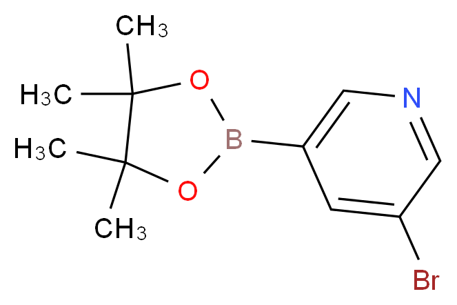 3-bromo-5-(tetramethyl-1,3,2-dioxaborolan-2-yl)pyridine_分子结构_CAS_1044515-59-4