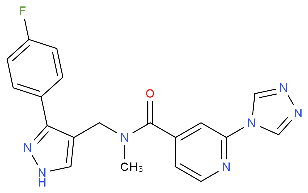 N-{[3-(4-fluorophenyl)-1H-pyrazol-4-yl]methyl}-N-methyl-2-(4H-1,2,4-triazol-4-yl)isonicotinamide_分子结构_CAS_)