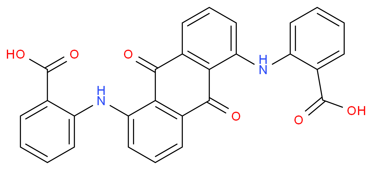 2-({5-[(2-carboxyphenyl)amino]-9,10-dioxo-9,10-dihydroanthracen-1-yl}amino)benzoic acid_分子结构_CAS_81-78-7