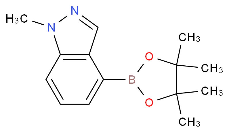 1-methyl-4-(tetramethyl-1,3,2-dioxaborolan-2-yl)-1H-indazole_分子结构_CAS_885698-94-2