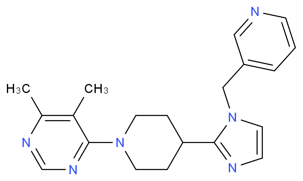 4,5-dimethyl-6-{4-[1-(3-pyridinylmethyl)-1H-imidazol-2-yl]-1-piperidinyl}pyrimidine_分子结构_CAS_)