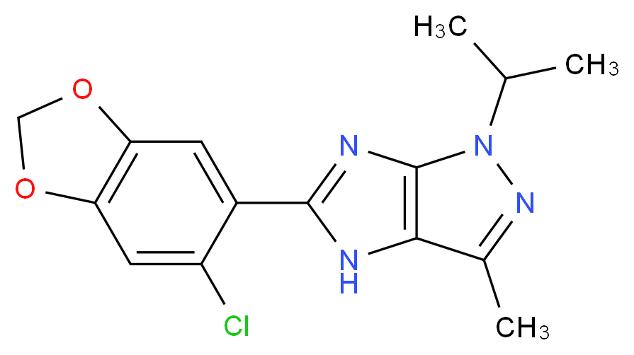 5-(6-chloro-1,3-benzodioxol-5-yl)-1-isopropyl-3-methyl-1,4-dihydroimidazo[4,5-c]pyrazole_分子结构_CAS_)