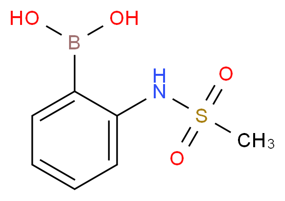 2-(甲基磺酰胺基)苯硼酸_分子结构_CAS_756520-78-2)