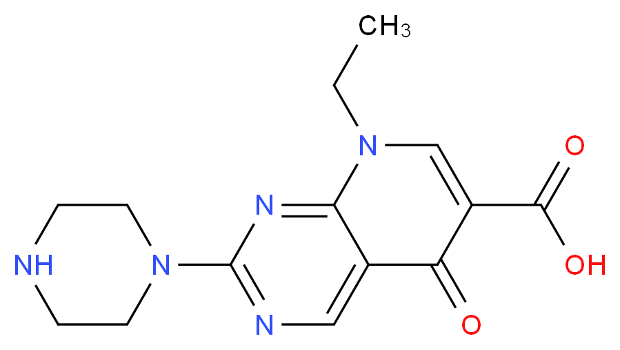 8-ethyl-5-oxo-2-(piperazin-1-yl)-5H,8H-pyrido[2,3-d]pyrimidine-6-carboxylic acid_分子结构_CAS_51940-44-4