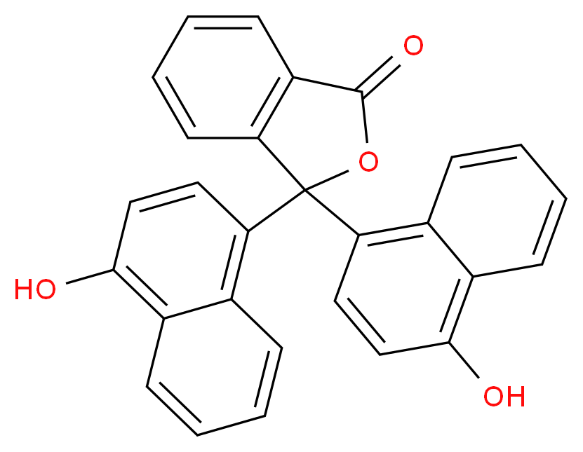 3,3-bis(4-hydroxynaphthalen-1-yl)-1,3-dihydro-2-benzofuran-1-one_分子结构_CAS_596-01-0