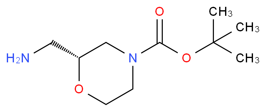 tert-butyl (2R)-2-(aminomethyl)morpholine-4-carboxylate_分子结构_CAS_1174913-80-4