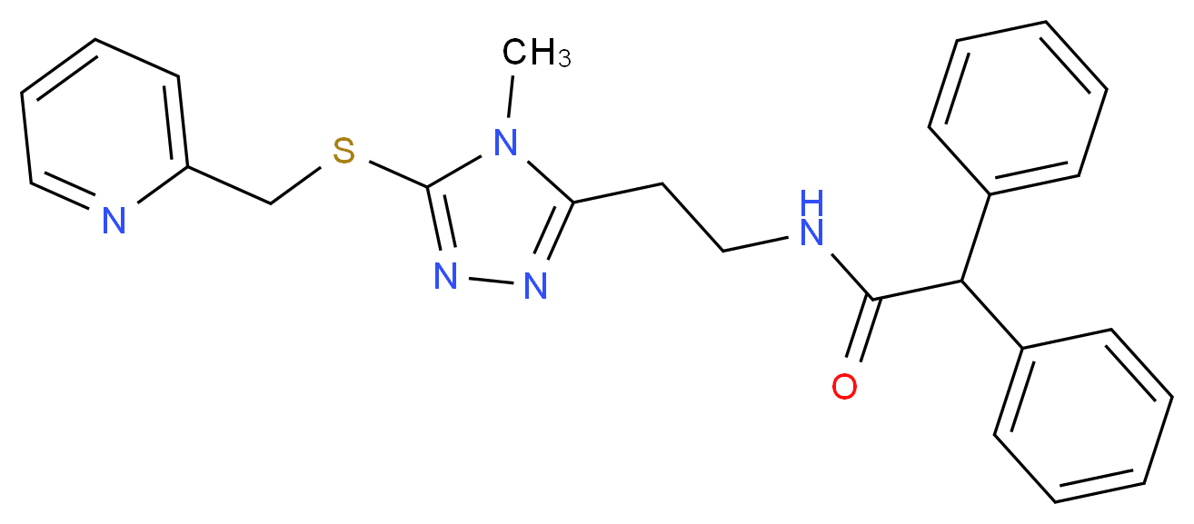 N-(2-{4-methyl-5-[(2-pyridinylmethyl)thio]-4H-1,2,4-triazol-3-yl}ethyl)-2,2-diphenylacetamide_分子结构_CAS_)