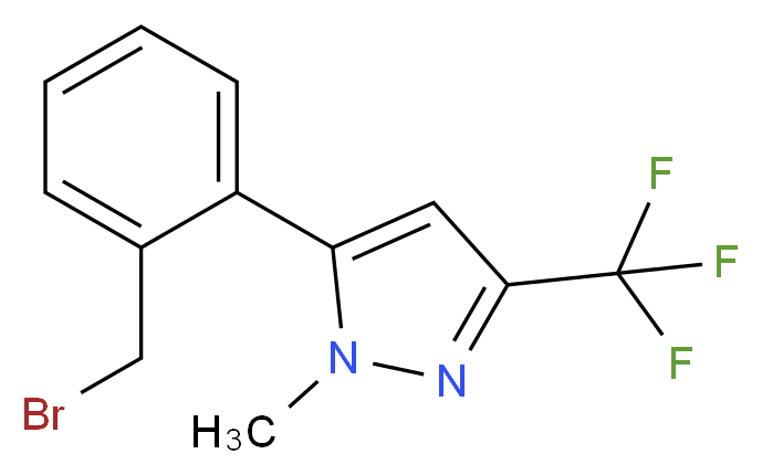 5-[2-(bromomethyl)phenyl]-1-methyl-3-(trifluoromethyl)-1H-pyrazole_分子结构_CAS_941716-87-6