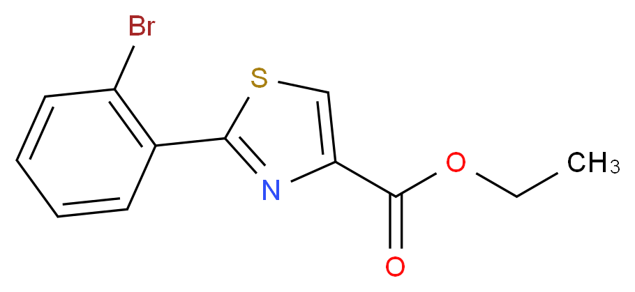 2-(2-BROMO-PHENYL)-THIAZOLE-4-CARBOXYLIC ACID ETHYL ESTER_分子结构_CAS_885278-78-4)