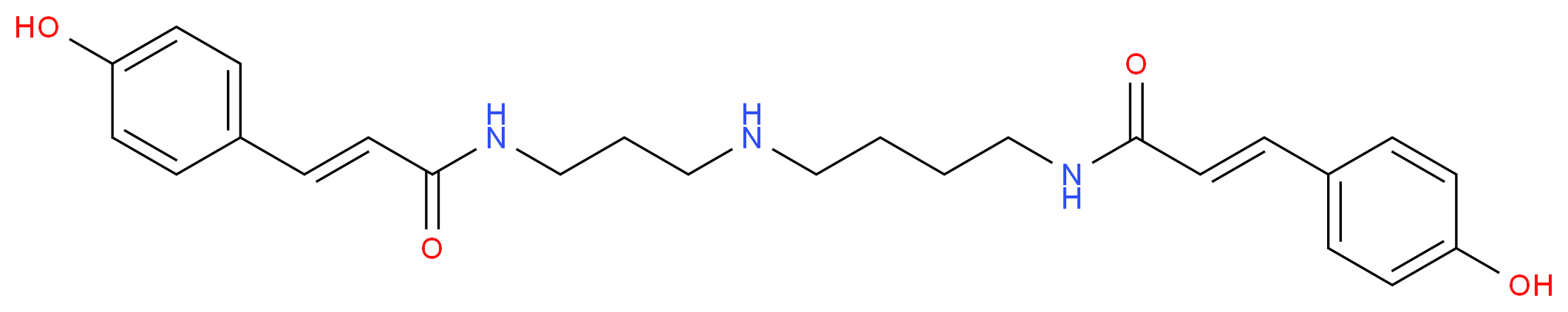 (2E)-3-(4-hydroxyphenyl)-N-[3-({4-[(2E)-3-(4-hydroxyphenyl)prop-2-enamido]butyl}amino)propyl]prop-2-enamide_分子结构_CAS_114916-05-1