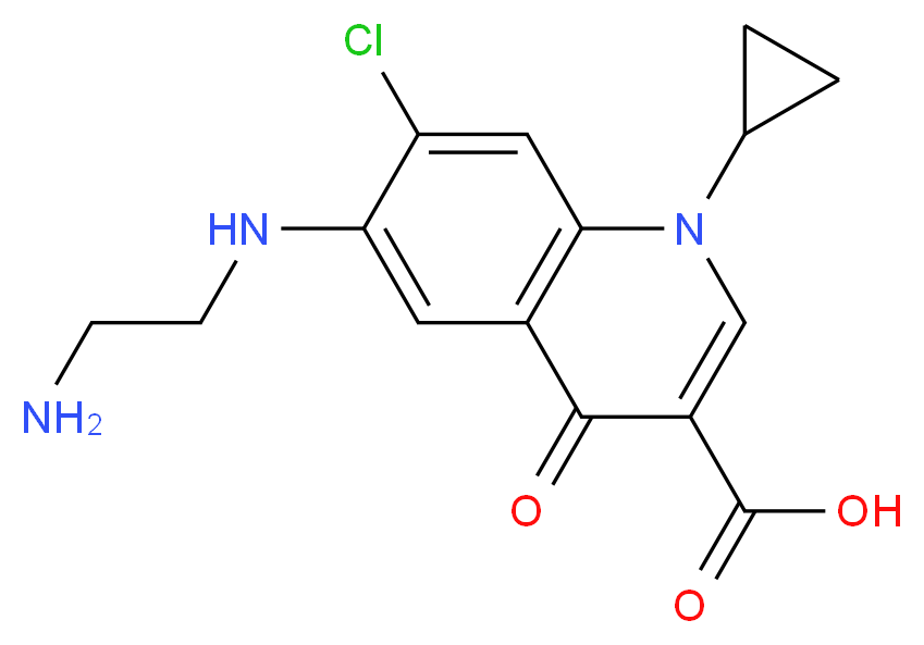 6-[(2-aminoethyl)amino]-7-chloro-1-cyclopropyl-4-oxo-1,4-dihydroquinoline-3-carboxylic acid_分子结构_CAS_528851-85-6