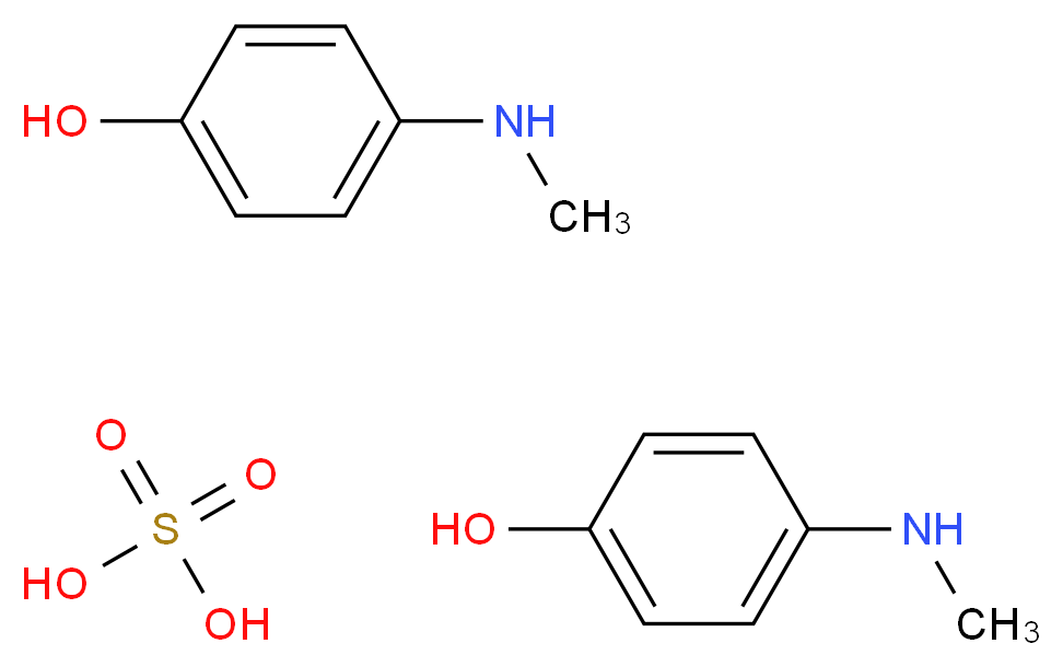 bis(4-(methylamino)phenol); sulfuric acid_分子结构_CAS_55-55-0