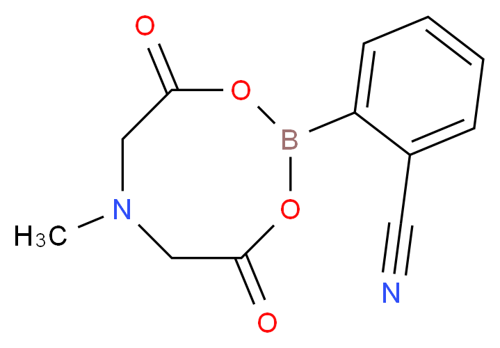 2-(6-methyl-4,8-dioxo-1,3,6,2-dioxazaborocan-2-yl)benzonitrile_分子结构_CAS_1257739-16-4