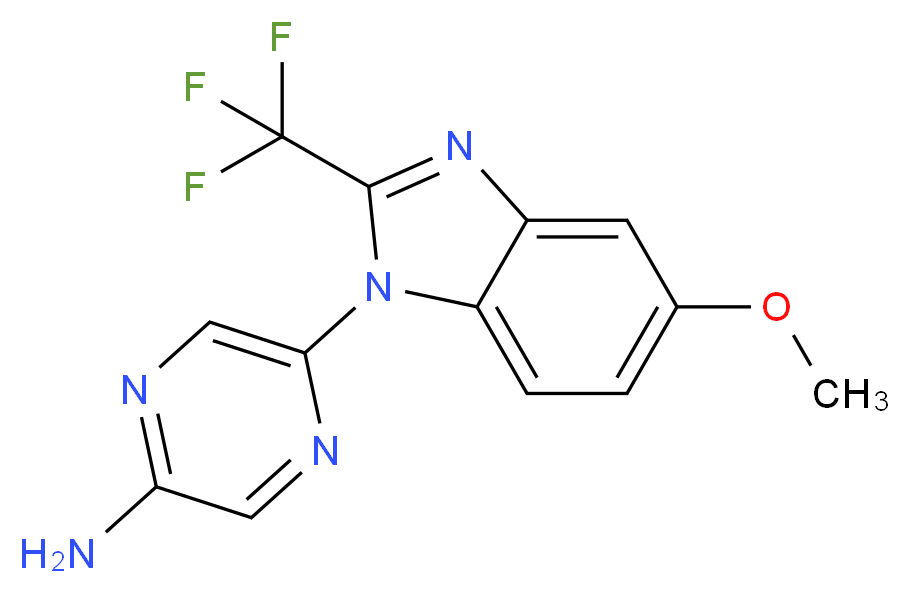 5-[5-methoxy-2-(trifluoromethyl)-1H-1,3-benzodiazol-1-yl]pyrazin-2-amine_分子结构_CAS_950845-99-5