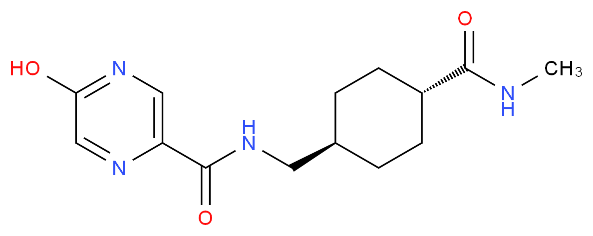 5-hydroxy-N-({trans-4-[(methylamino)carbonyl]cyclohexyl}methyl)pyrazine-2-carboxamide_分子结构_CAS_)