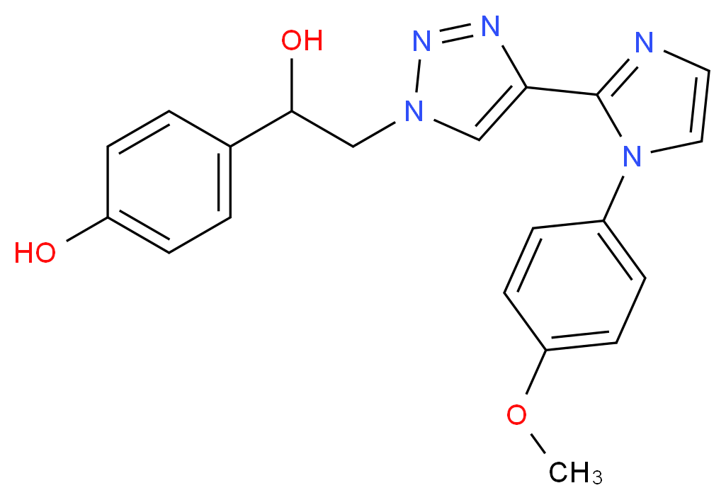 4-(1-hydroxy-2-{4-[1-(4-methoxyphenyl)-1H-imidazol-2-yl]-1H-1,2,3-triazol-1-yl}ethyl)phenol_分子结构_CAS_)