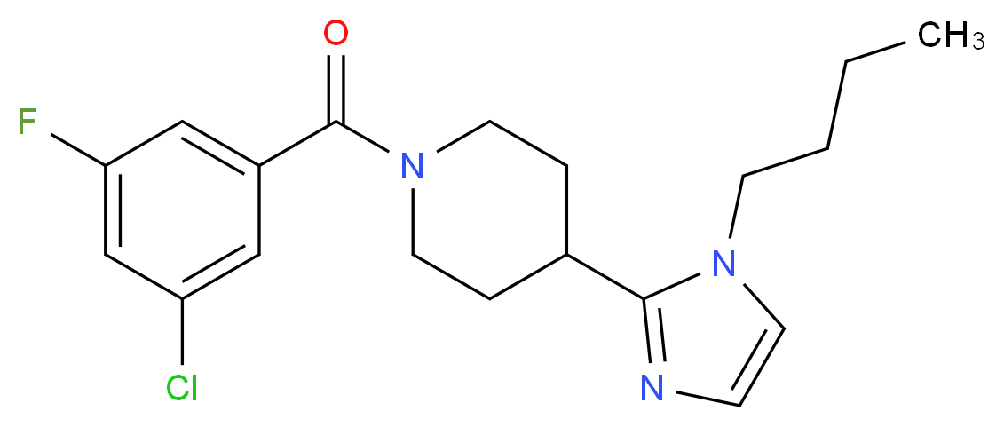 4-(1-butyl-1H-imidazol-2-yl)-1-(3-chloro-5-fluorobenzoyl)piperidine_分子结构_CAS_)