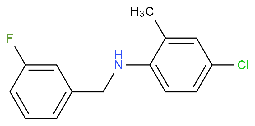 4-chloro-N-[(3-fluorophenyl)methyl]-2-methylaniline_分子结构_CAS_1036509-32-6