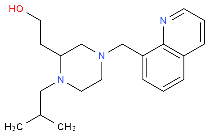 2-[1-isobutyl-4-(8-quinolinylmethyl)-2-piperazinyl]ethanol_分子结构_CAS_)