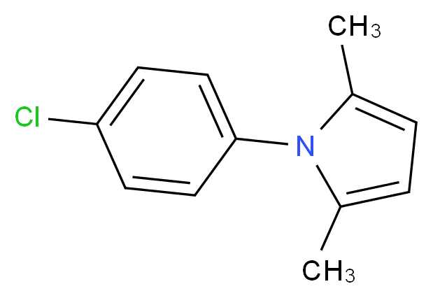 1-(4-chlorophenyl)-2,5-dimethyl-1H-pyrrole_分子结构_CAS_5044-23-5