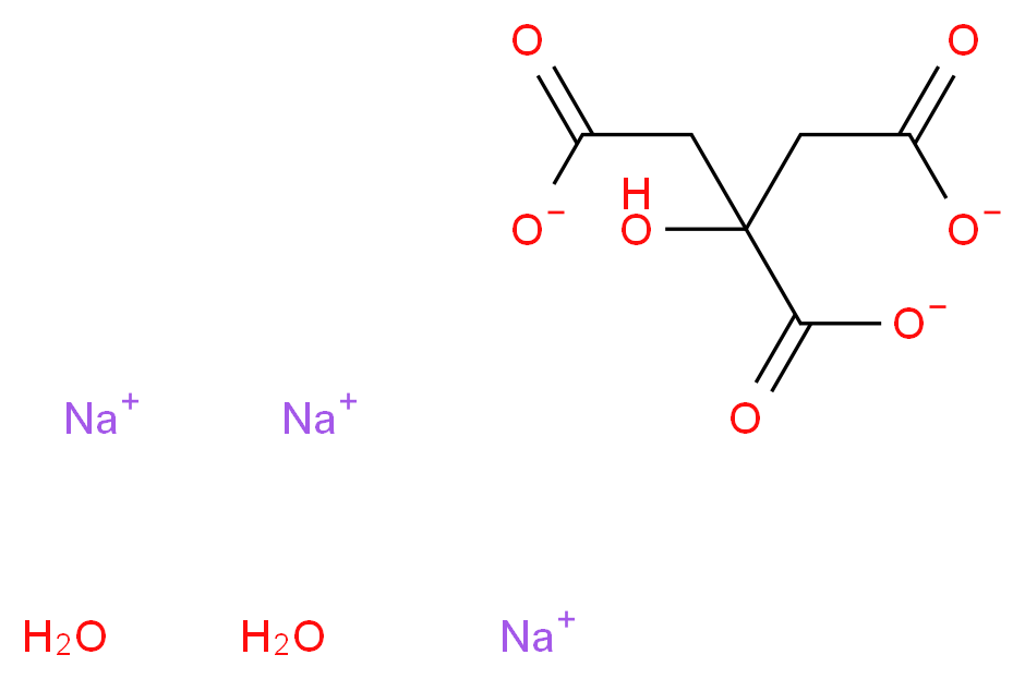 trisodium 2-hydroxypropane-1,2,3-tricarboxylate dihydrate_分子结构_CAS_6132-04-3