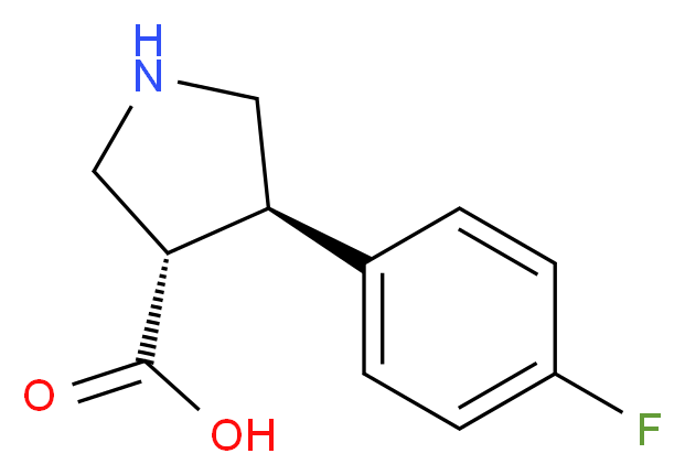 (3S,4R)-4-(4-fluorophenyl)pyrrolidine-3-carboxylic acid_分子结构_CAS_1047651-77-3)