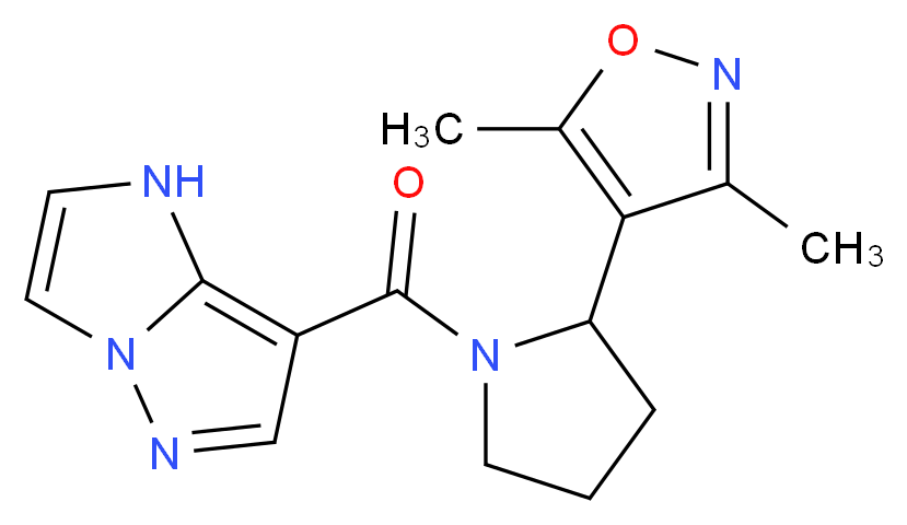 7-{[2-(3,5-dimethylisoxazol-4-yl)pyrrolidin-1-yl]carbonyl}-1H-imidazo[1,2-b]pyrazole_分子结构_CAS_)