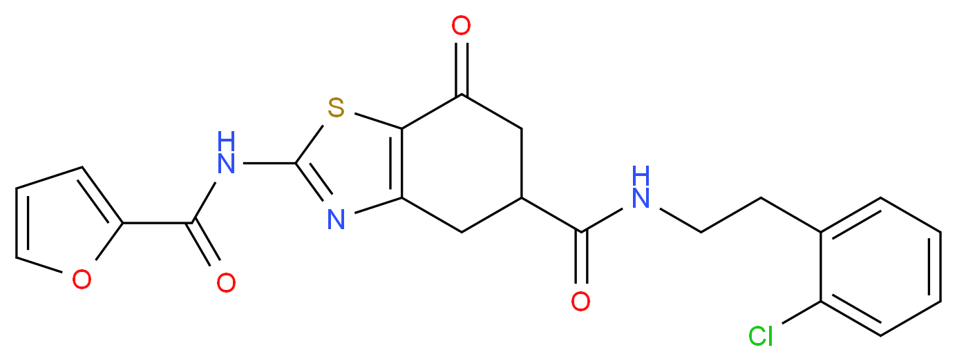 N-[2-(2-chlorophenyl)ethyl]-2-(2-furoylamino)-7-oxo-4,5,6,7-tetrahydro-1,3-benzothiazole-5-carboxamide_分子结构_CAS_)