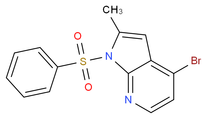 1-(benzenesulfonyl)-4-bromo-2-methyl-1H-pyrrolo[2,3-b]pyridine_分子结构_CAS_1014613-05-8