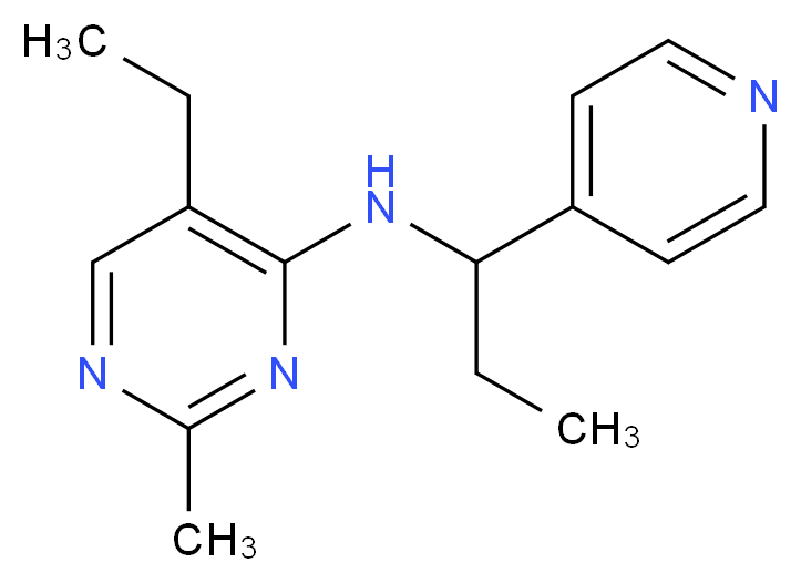 5-ethyl-2-methyl-N-(1-pyridin-4-ylpropyl)pyrimidin-4-amine_分子结构_CAS_)