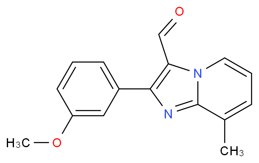 2-(3-Methoxyphenyl)-8-methylimidazo-[1,2-a]pyridine-3-carbaldehyde_分子结构_CAS_)