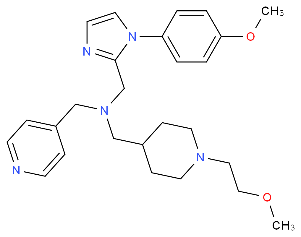 1-[1-(2-methoxyethyl)-4-piperidinyl]-N-{[1-(4-methoxyphenyl)-1H-imidazol-2-yl]methyl}-N-(4-pyridinylmethyl)methanamine_分子结构_CAS_)