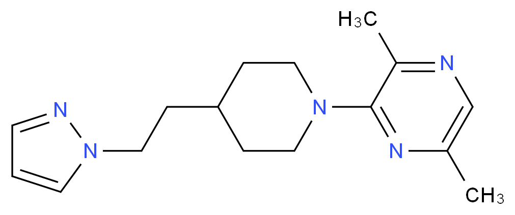2,5-dimethyl-3-{4-[2-(1H-pyrazol-1-yl)ethyl]-1-piperidinyl}pyrazine_分子结构_CAS_)