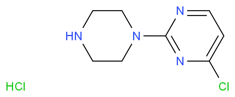 4-chloro-2-(piperazin-1-yl)pyrimidine hydrochloride_分子结构_CAS_634469-41-3