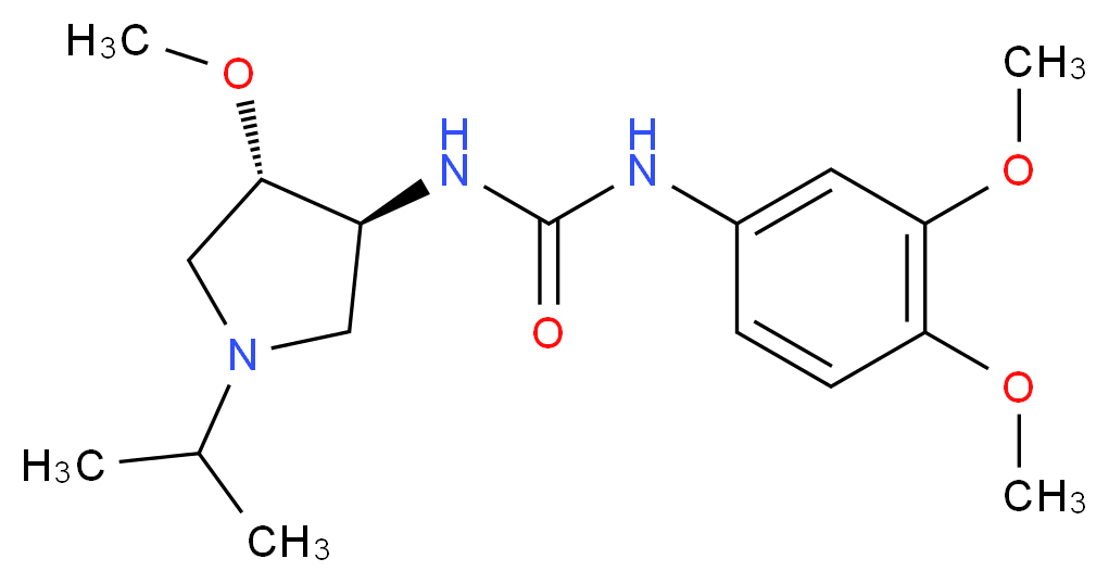 N-(3,4-dimethoxyphenyl)-N'-[(3S*,4S*)-1-isopropyl-4-methoxypyrrolidin-3-yl]urea_分子结构_CAS_)