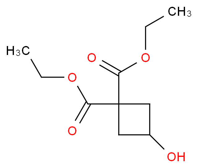 Diethyl 3-hydroxycyclobutane-1,1-dicarboxylate_分子结构_CAS_99974-66-0)