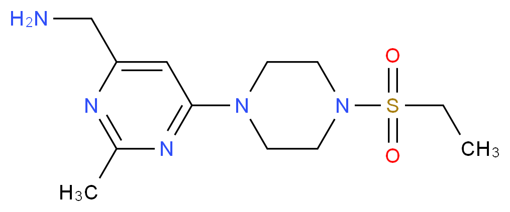 ({6-[4-(ethylsulfonyl)piperazin-1-yl]-2-methylpyrimidin-4-yl}methyl)amine_分子结构_CAS_)