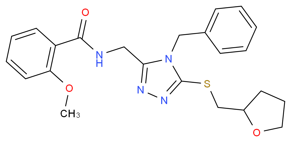 N-({4-benzyl-5-[(tetrahydro-2-furanylmethyl)thio]-4H-1,2,4-triazol-3-yl}methyl)-2-methoxybenzamide_分子结构_CAS_)