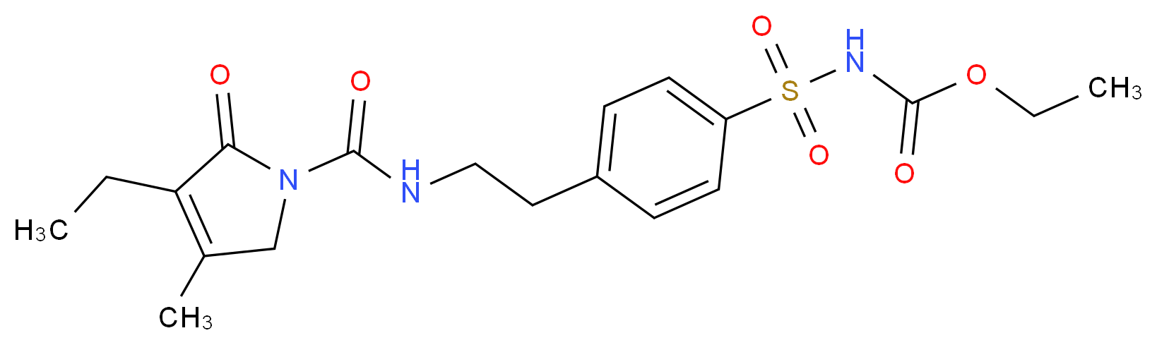 [4-[2-[[(3-Ethyl-2,5-dihydro-4-methyl-2-oxo-1H-pyrrol-1-yl)carbonyl]amino]ethyl]phenyl]sulfonyl]carbamic Acid Ethyl Ester_分子结构_CAS_318515-70-7)