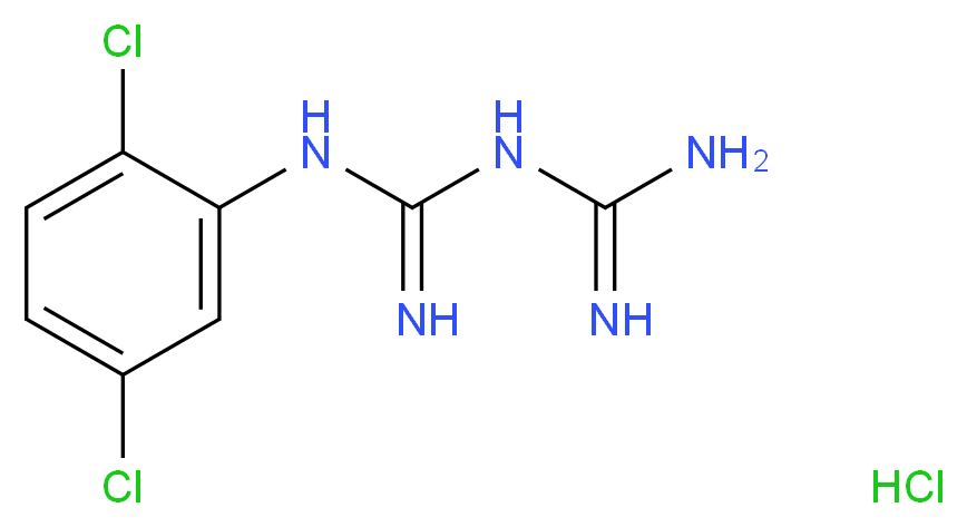 1-carbamimidamido-N-(2,5-dichlorophenyl)methanimidamide hydrochloride_分子结构_CAS_4767-32-2