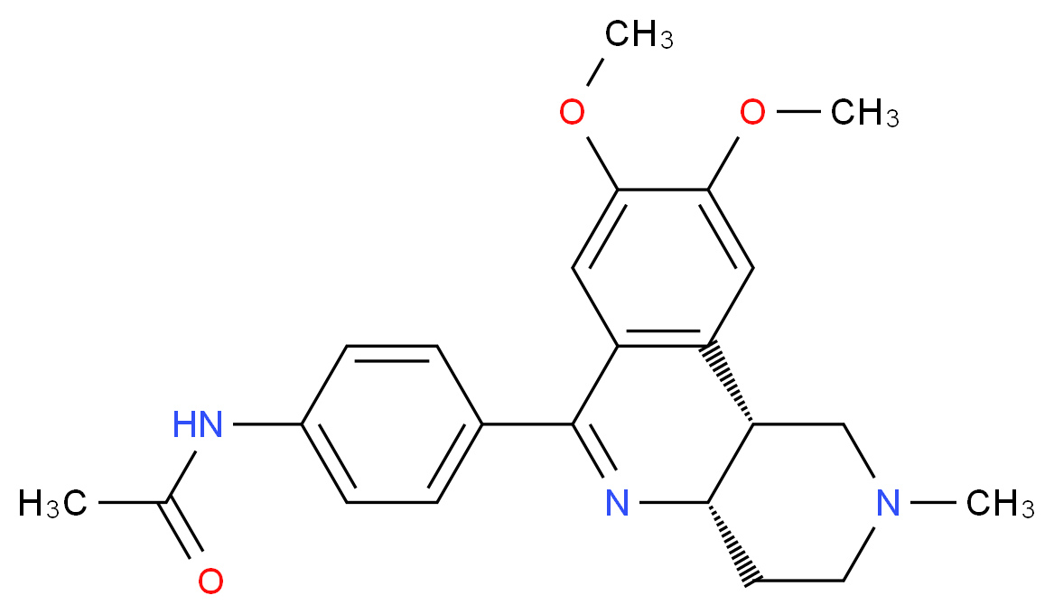 N-{4-[(4aS,10bR)-8,9-dimethoxy-2-methyl-1H,2H,3H,4H,4aH,10bH-benzo[c]1,6-naphthyridin-6-yl]phenyl}acetamide_分子结构_CAS_35135-01-4