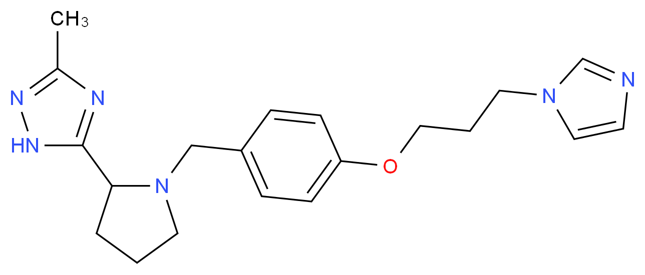 5-(1-{4-[3-(1H-imidazol-1-yl)propoxy]benzyl}pyrrolidin-2-yl)-3-methyl-1H-1,2,4-triazole_分子结构_CAS_)