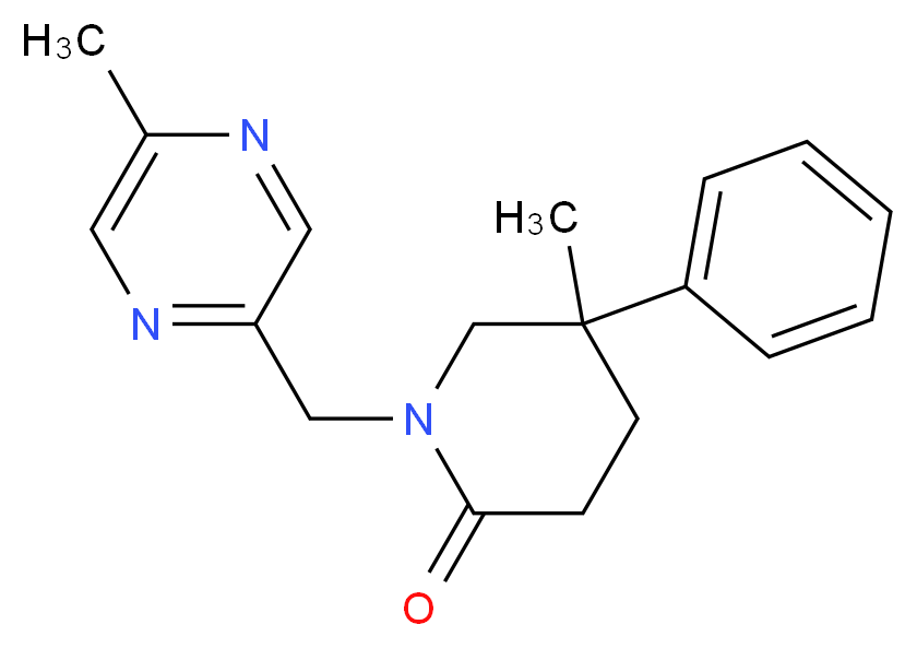5-methyl-1-[(5-methylpyrazin-2-yl)methyl]-5-phenylpiperidin-2-one_分子结构_CAS_)