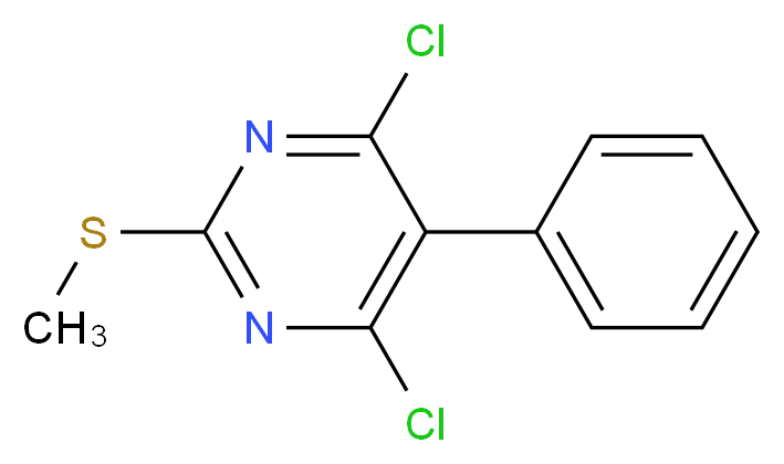 4,6-二氯-2-甲基硫代-5-苯基嘧啶_分子结构_CAS_64415-11-8)