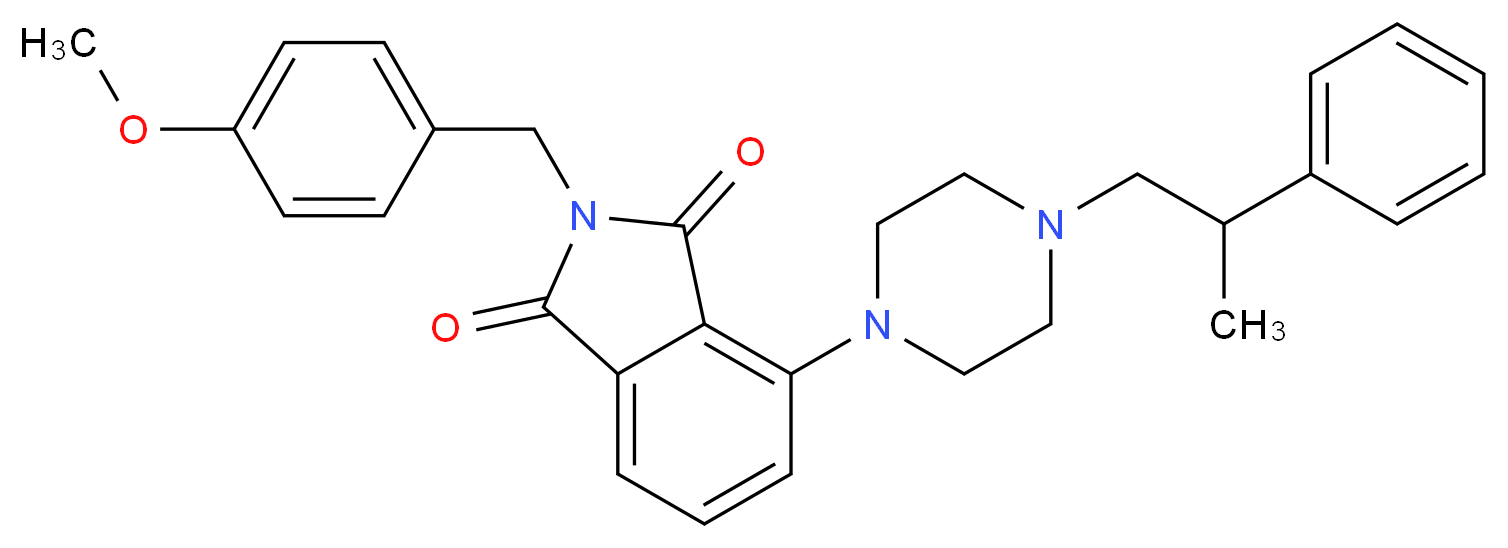 2-(4-methoxybenzyl)-4-[4-(2-phenylpropyl)-1-piperazinyl]-1H-isoindole-1,3(2H)-dione_分子结构_CAS_)