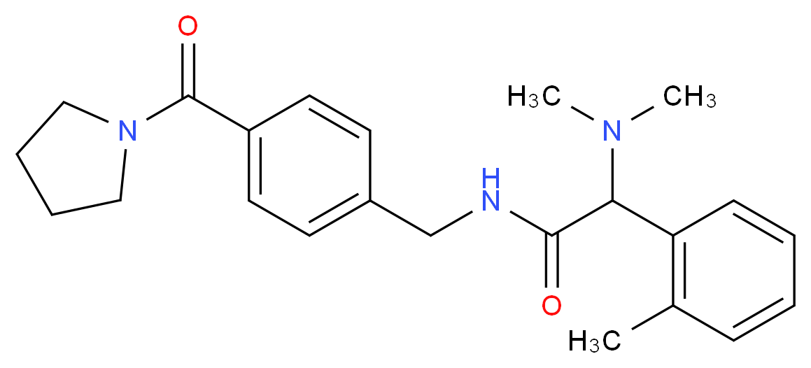 2-(dimethylamino)-2-(2-methylphenyl)-N-[4-(1-pyrrolidinylcarbonyl)benzyl]acetamide_分子结构_CAS_)