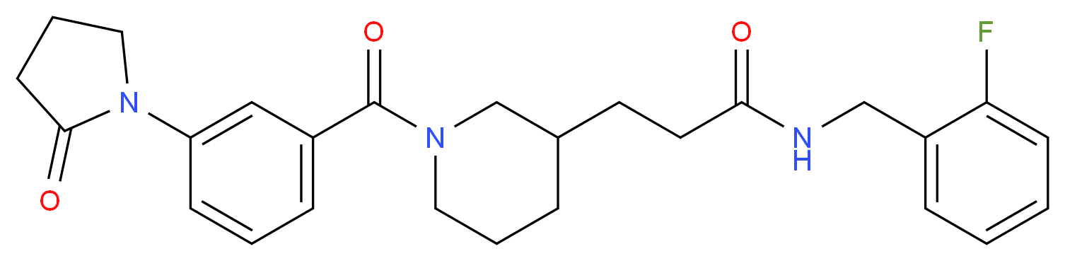 N-(2-fluorobenzyl)-3-{1-[3-(2-oxo-1-pyrrolidinyl)benzoyl]-3-piperidinyl}propanamide_分子结构_CAS_)