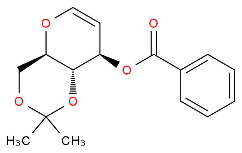 (4aR,8R,8aS)-2,2-dimethyl-2H,4H,4aH,8H,8aH-pyrano[3,2-d][1,3]dioxin-8-yl benzoate_分子结构_CAS_58871-20-8